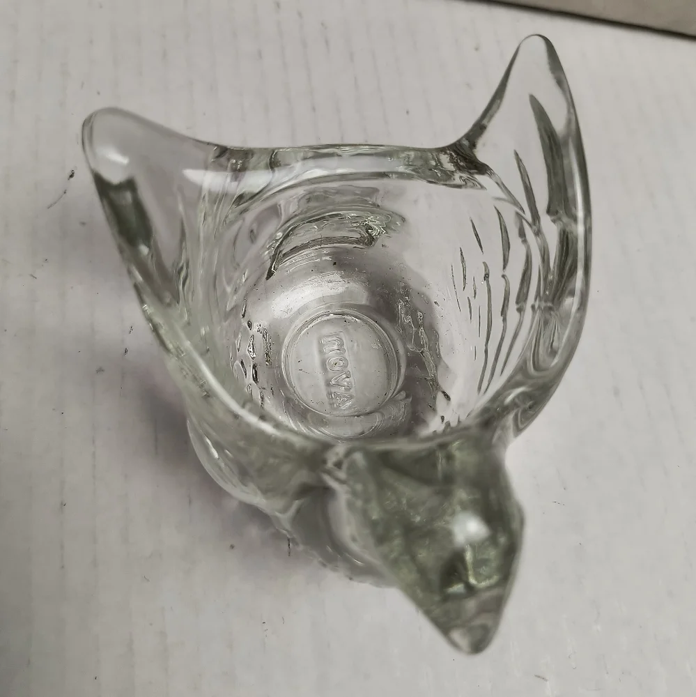 Avon Vintage Clear Glass Dove Candle Holder Genuine